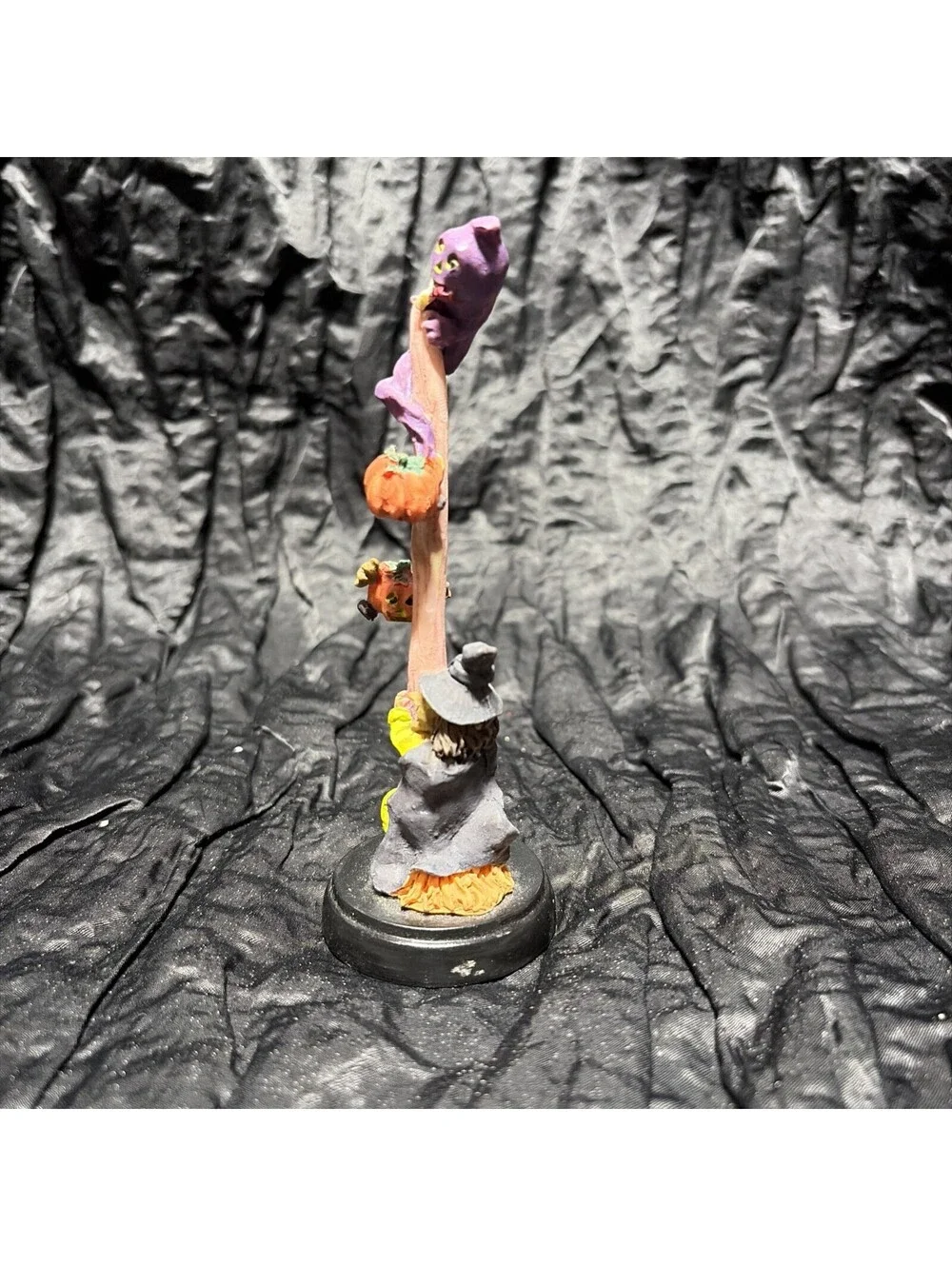 Painted Witch, Pumpkin People, Ghost With Bone On Broom